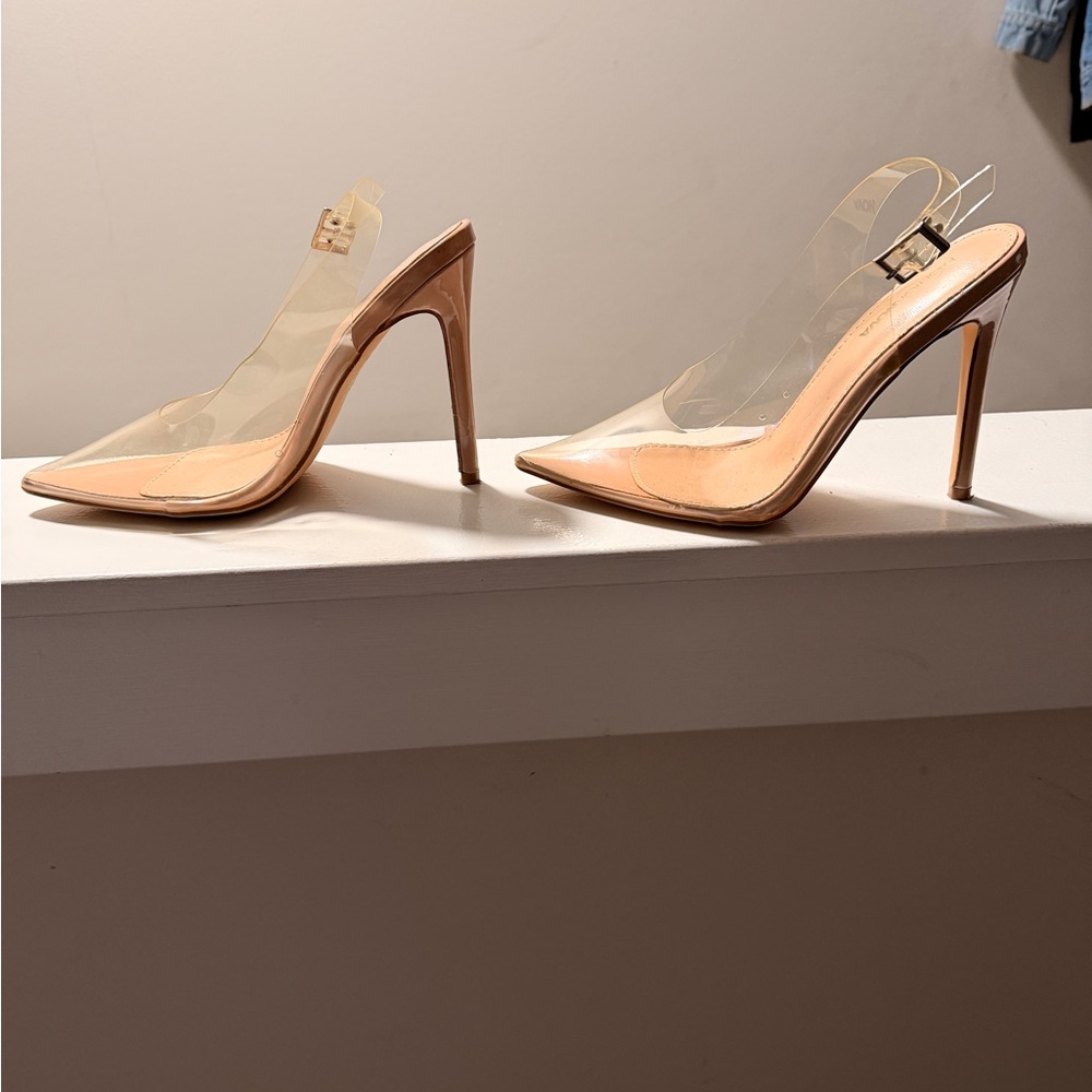 Fashion Nova Clear Nude Heels - Picture 2 of 2